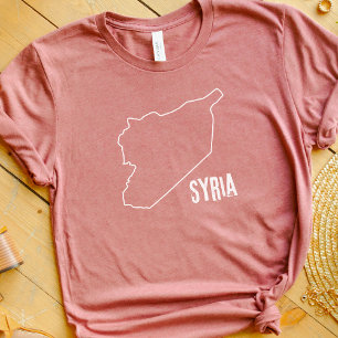 Syrië Landkaart Syrische natie Grenslijn Vorm T-shirt
