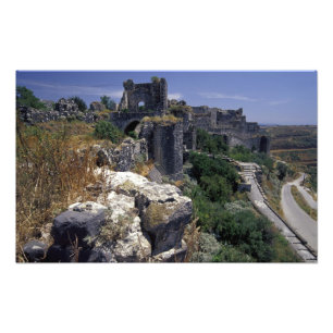 Syrië, Marqab-kasteel, Kruisvaarderskasteel gelege Foto Afdruk
