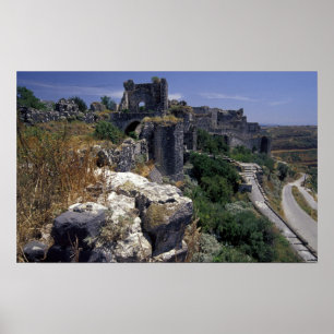 Syrië, Marqab-kasteel, Kruisvaarderskasteel gelege Poster