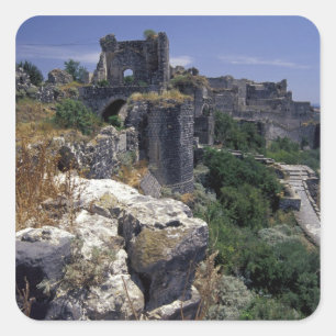 Syrië, Marqab-kasteel, Kruisvaarderskasteel gelege Vierkante Sticker