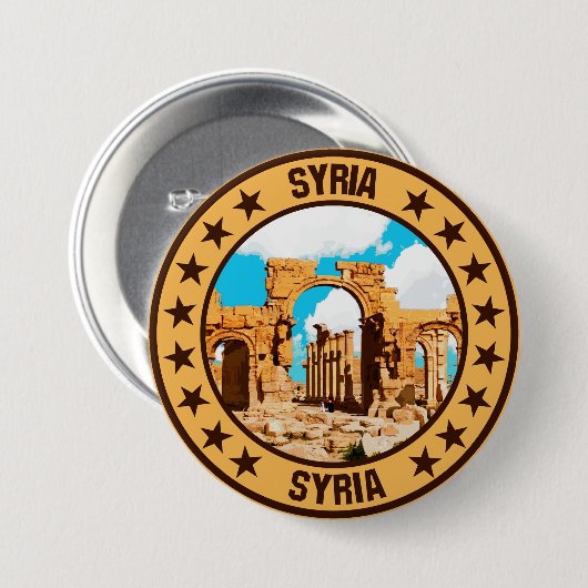 Syrië Ronde Button 7,6 Cm (Voorkant /achterkant)