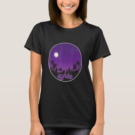 Syrië 's nachts met palmen t-shirt (Voorkant)