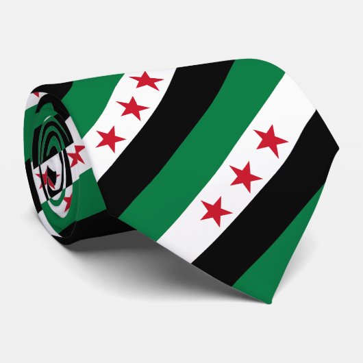 Syrië stropdas, Onafhankelijkheid, Stripes, Syrisc Stropdas (Opgerold)