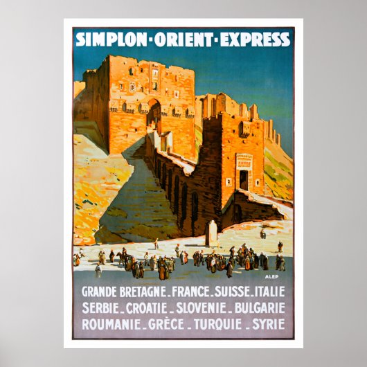 Syrië Vintage Travel Poster teruggezet (Voorkant)
