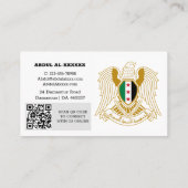Syrië, Visitekaartje, Syrische vlag QR-code Visitekaartje (Achterkant)