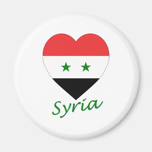 Syrië Vlag Hart Magneet (Voorkant)