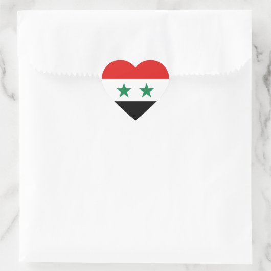 Syrië Vlag Hart Sticker (Tas)