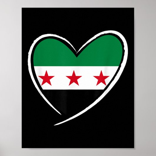 Syrië Vlag Hart Syrische Mannen Vrouwen Kinder Jon Poster (Voorkant)