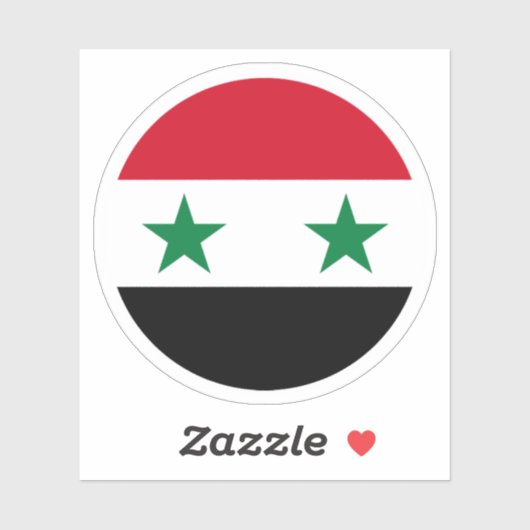 Syrië Vlag Ronde Sticker (Vel)