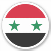 Syrië Vlag Ronde Sticker (Voorkant)