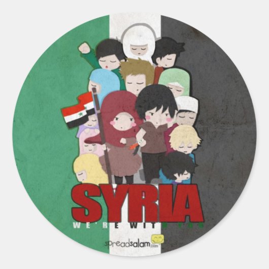 SYRIË - We zijn bij jou Ronde Sticker (Voorkant)