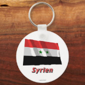 Syrien Fliegende Flagge mit Namen Sleutelhanger (Voorkant)