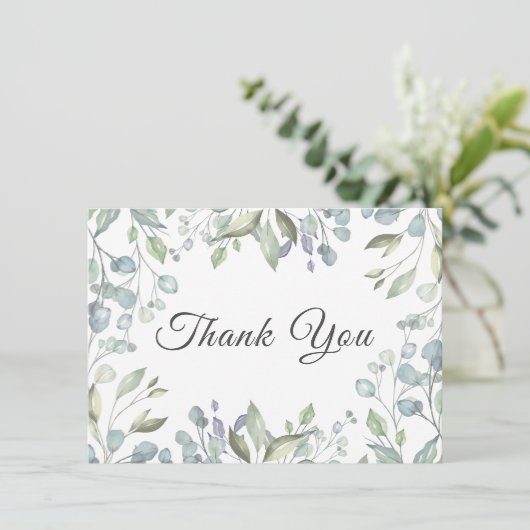 Syring Groen Bloemstuk Trouw Trouwkaart Bedankkaart (Staand voorkant)