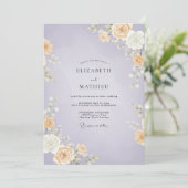 Syringa Abrikozen Rozen Bruiloft Kaart (Staand voorkant)