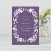 Syringa Bloemenslingers Bruiloft Kaart (Staand voorkant)