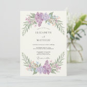 Syringa Botanische Boog Huwelijk Kaart (Staand voorkant)