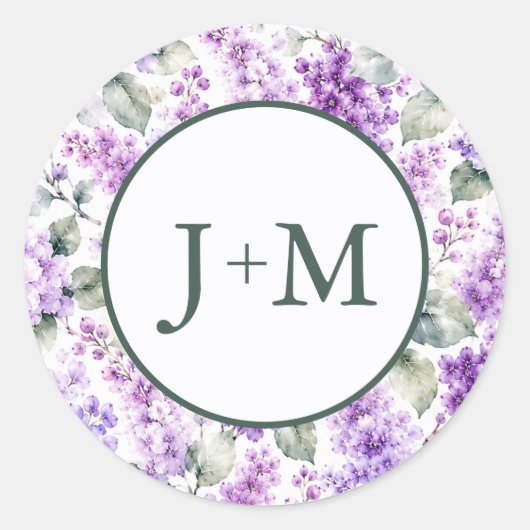 Syringa Bruiloft Ronde Sticker (Voorkant)