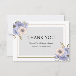Syringa En Beige Bloemen Platte Bedankkaart