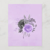 Syringa en Houtskool Bloemen Bruiloft Flyer (Achterkant)