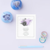Syringa en Houtskool Bloemen Bruiloft Flyer (Enkel)