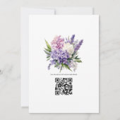 Syringa en lavendel bloemen bruiloft kaart (Achterkant)