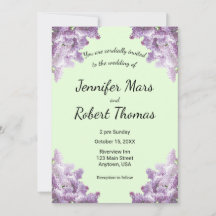 Syringa en Licht Salie Huwelijksuitnodiging