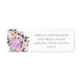 Syringa en Roze Bloemboeket Retouradres  Etiket (Voorkant)