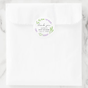 Syringa Lavendel Baby Shower Bedankt Ronde Sticker