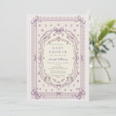 Syringa Strikjes Baby Shower Uitnodiging (Staand voorkant)