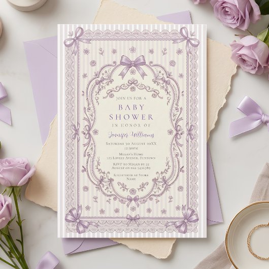 Syringa Strikjes Baby Shower Uitnodiging