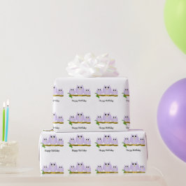 Syringa Uilen Ontwerp Verjaardagscadeau Cadeaupapier