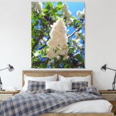 Syringa, witte Lila ventilatorstructuur Canvas Afdruk (Insitu (Slaapkamer))