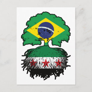 Syrische Braziliaanse wortels en kroonboom Briefkaart