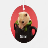 Syrische dichter Hamster - Standaardhamster - Tedd Metalen Ornament (Voorkant links)