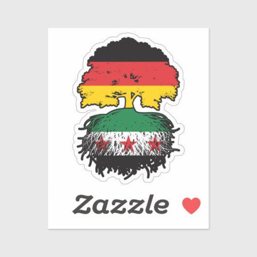 Syrische Duitse wortels en kroonboom Sticker (Vel)