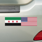 Syrische en Amerikaanse vlag Bumpersticker (Op auto)