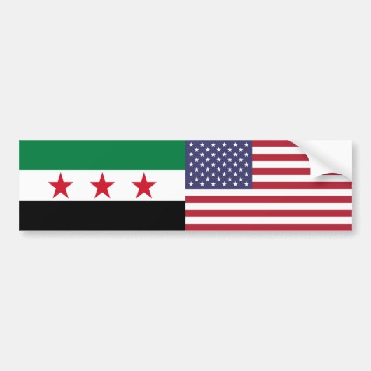 Syrische en Amerikaanse vlag Bumpersticker (Voorkant)