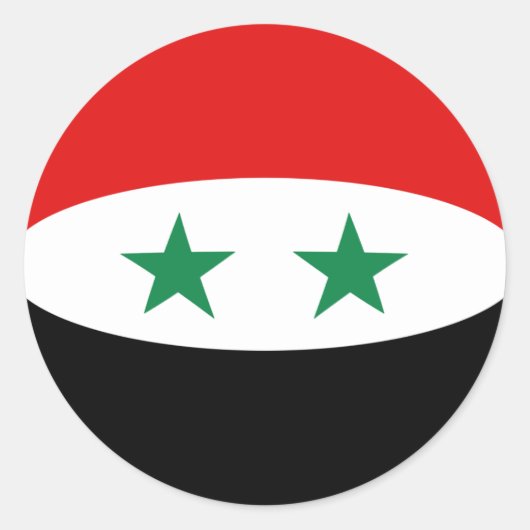 Syrische Fisheye Vlag Sticker (Voorkant)