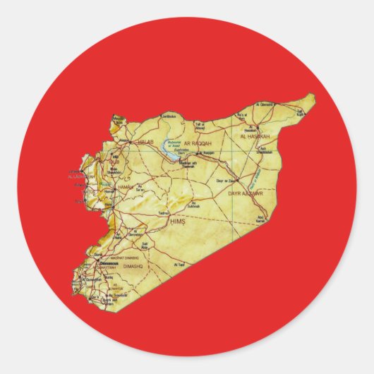Syrische kaart sticker (Voorkant)