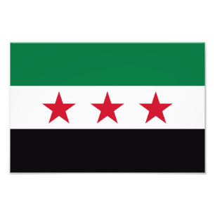 Syrische landenrevolutie nieuwe vlag symbool foto afdruk