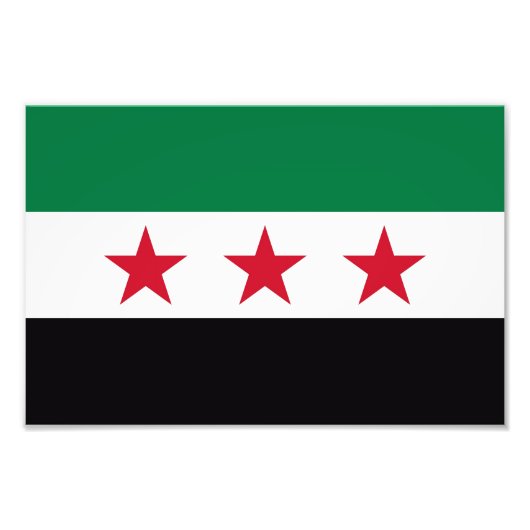 Syrische landenrevolutie nieuwe vlag symbool foto afdruk (Voorkant)