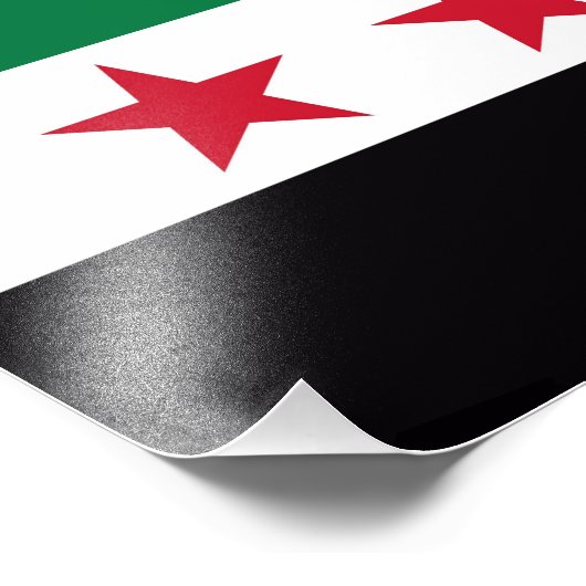 Syrische landenrevolutie nieuwe vlag symbool foto afdruk (Hoek)