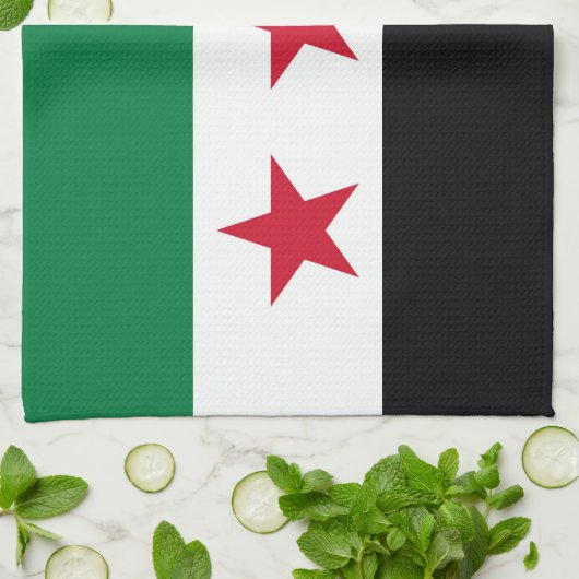 Syrische landenrevolutie nieuwe vlag symbool theedoek (Gevouwen)