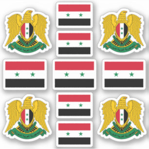 Syrische nationale symbolen/embleem en vlag sticker