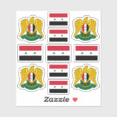 Syrische nationale symbolen/embleem en vlag sticker (Vel)