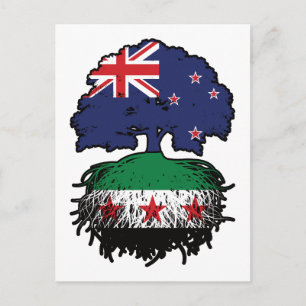 Syrische Nieuw-Zeelandse wortels en kroonboom Briefkaart