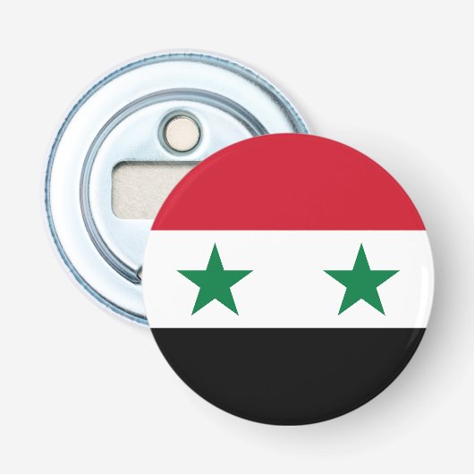 Syrische oude vlag button flesopener (Voorkant)