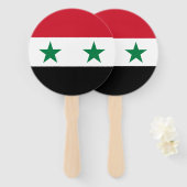 Syrische oude vlag handwaaier (Voorkant en achterkant)