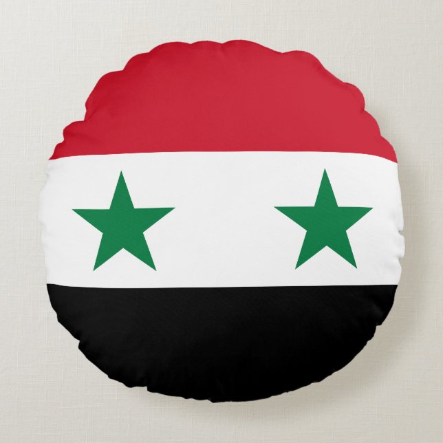 Syrische oude vlag rond kussen (Voorkant)