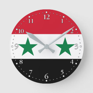 Syrische oude vlag ronde klok